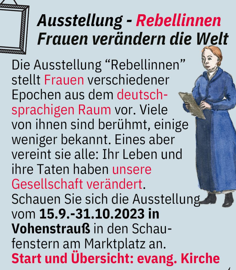 Ausstellung - Rebellinnen - Frauen verändern die Welt - 15.9.-31.10.2023